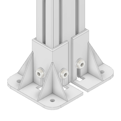 33-4590-0 MODULAR SOLUTIONS FOOT<br>45MM X 90MM (4)SIDED FOOT W/11MM FLOOR ANCHOR HOLES